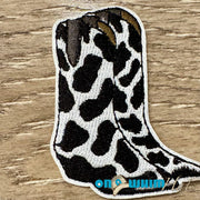 On A Whim Hats Cow Boots Iron-On Patch