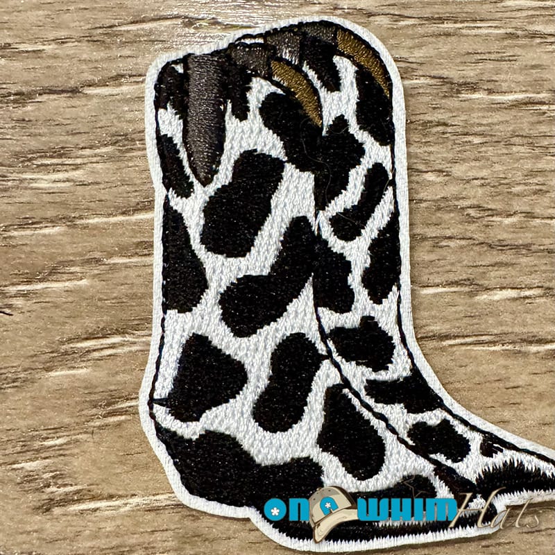 On A Whim Hats Cow Boots Iron-On Patch