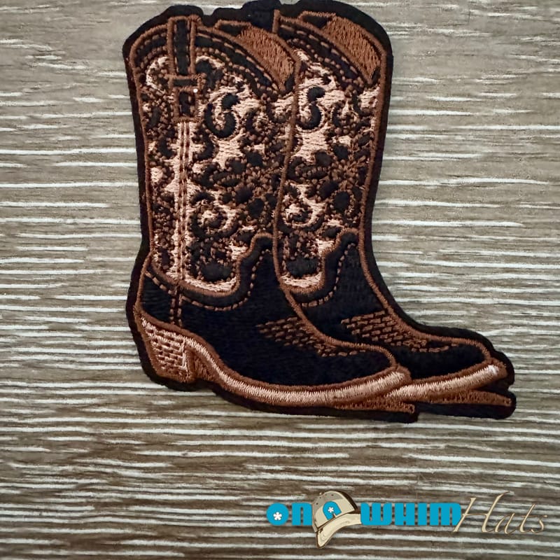 On A Whim Hats Cowboy Kicks Iron-On Patch