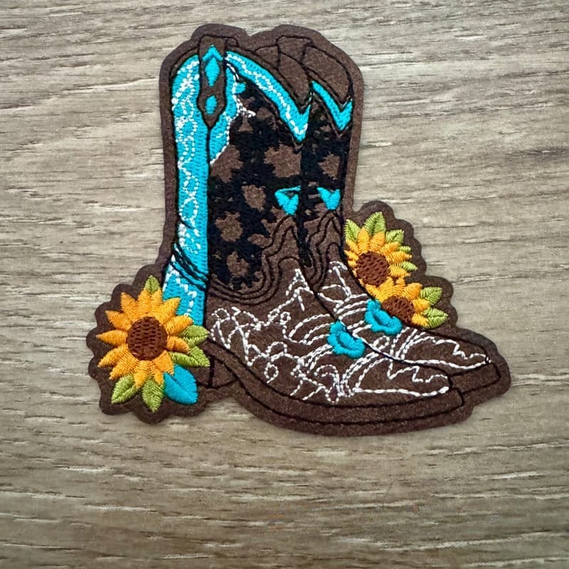 On A Whim Hats Cowgirl Boots Iron-On Patch