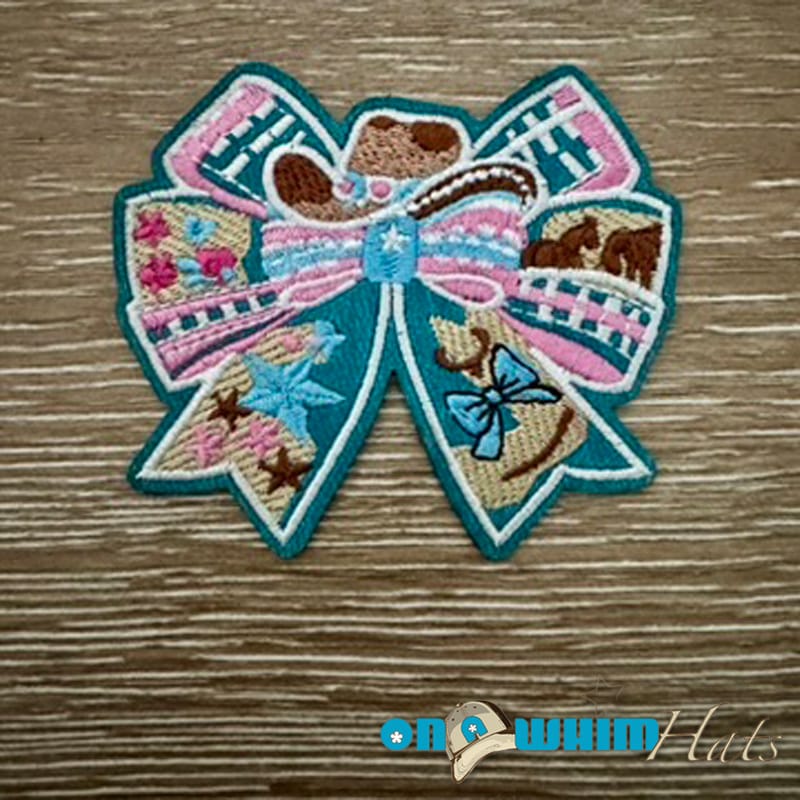 On A Whim Hats Cowgirl Bow Iron-On Patch