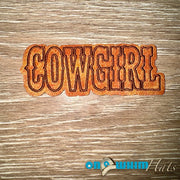 On A Whim Hats Cowgirl Brown Leather Iron-On Patch