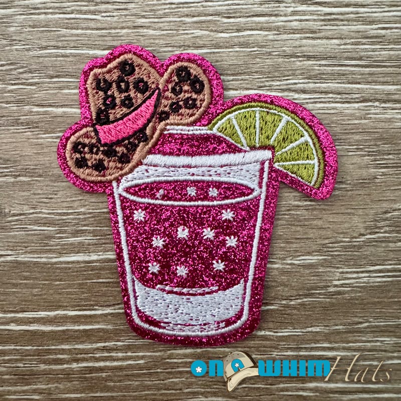 On A Whim Hats Cowgirl Drink Iron-On Patch