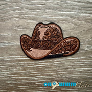 On A Whim Hats Cowgirl Hat Iron-On Patch - Brown