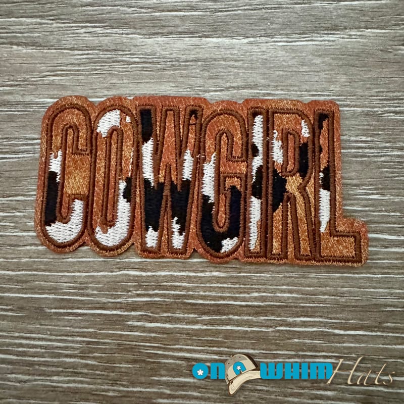 On A Whim Hats Cowgirl Iron-On Leather Patch