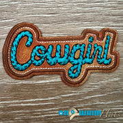 On A Whim Hats Cowgirl Iron-On Leather Patch