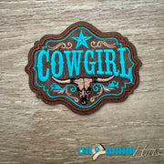 On A Whim Hats Cowgirl Leather Iron-On Patch