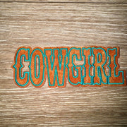 On A Whim Hats Cowgirl Leather Iron-On Patch