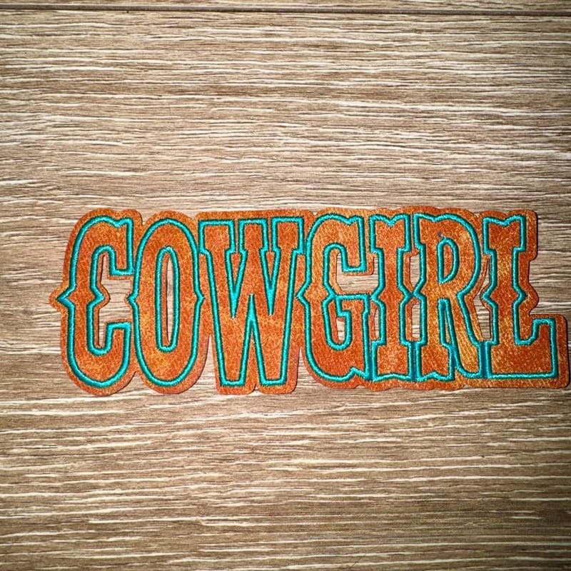 On A Whim Hats Cowgirl Leather Iron-On Patch