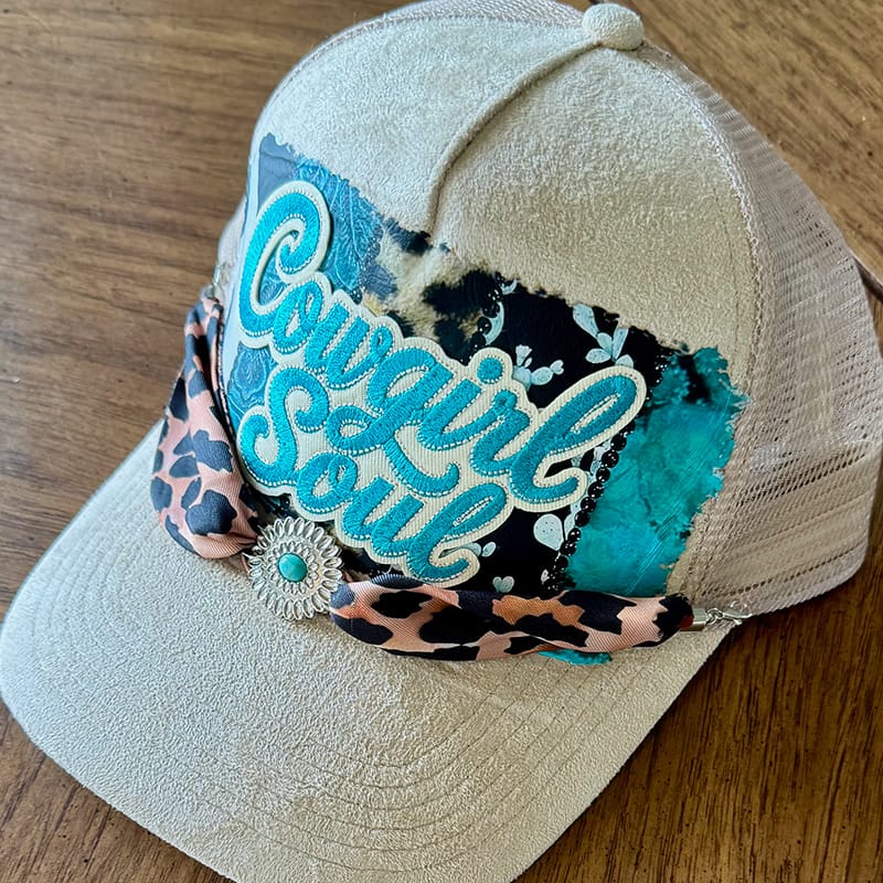 On A Whim Hats Cowgirl Soul Handmade Vegan Suede Trucker Hat