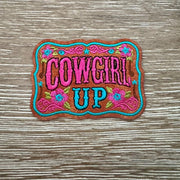 On A Whim Hats Cowgirl Up Leather Iron-On Patch