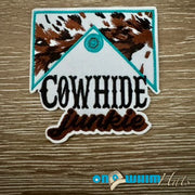 On A Whim Hats Cowhide Junkie Iron-On Patch