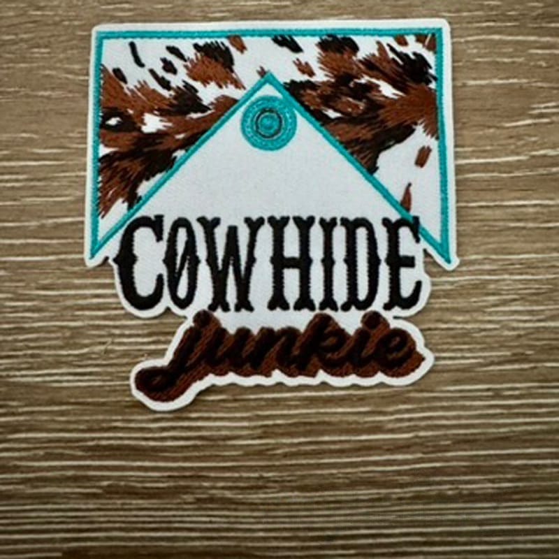 On A Whim Hats Cowhide Junkie Iron-On Patch