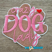 On A Whim Hats Crazy Dog Lady Iron-On Patch