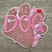 On A Whim Hats Crazy Dog Lady Iron-On Patch