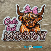 On A Whim Hats Cute but Moody Highland Cow Iron-On Patch
