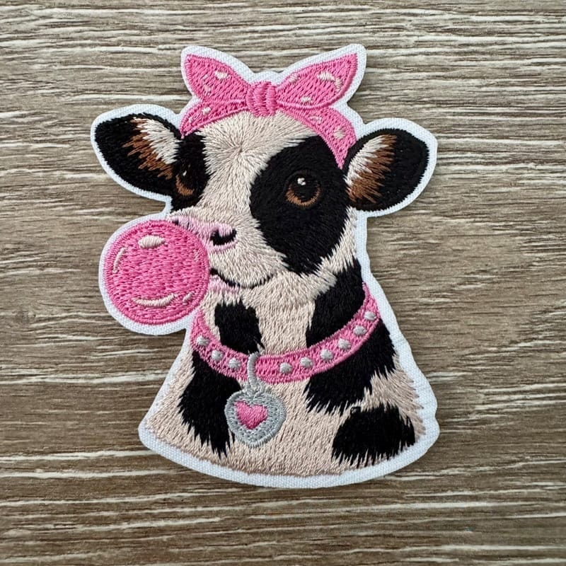 On A Whim Hats Cute Cow Iron-On Patch