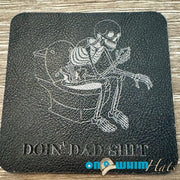 On A Whim Hats Dad Shit Iron-On Leather Patch