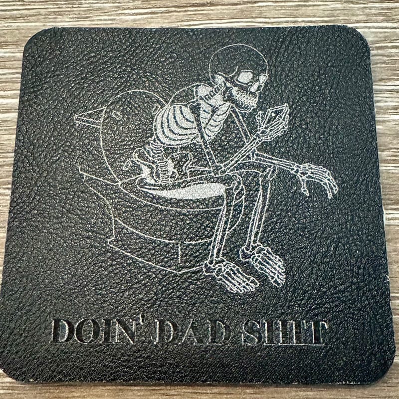 On A Whim Hats Dad Shit Iron-On Leather Patch