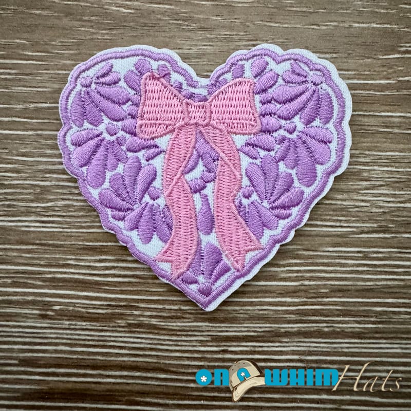 On A Whim Hats Dainty Heart Iron-On Patch