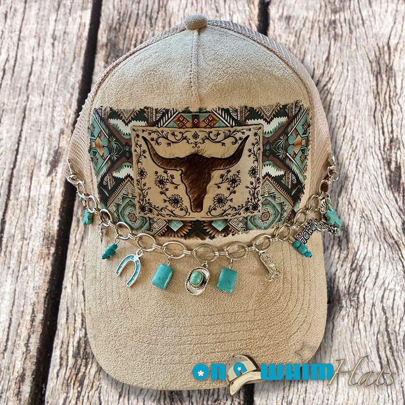 On A Whim Hats Damn Straight Handmade Vegan Suede Trucker Hat with Genuine Cowhide