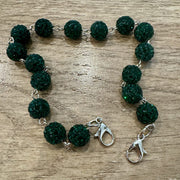 On A Whim Hats Dark Green Sparkly Hat Chain