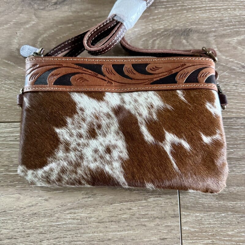 Darlin' genuine cowhide and leather crossbody and belt bag in Western style by On A Whim Hats