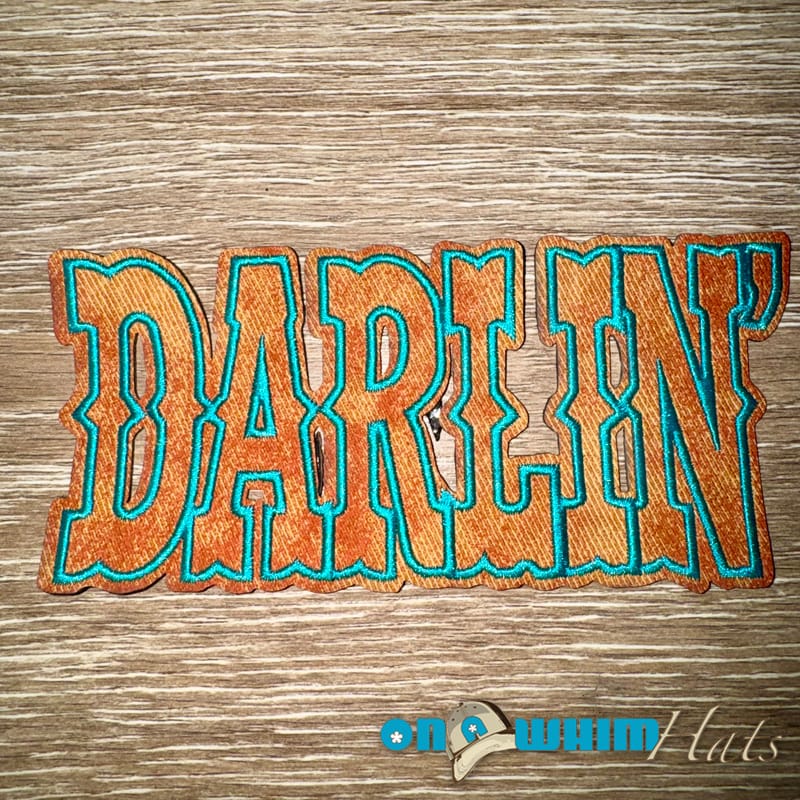 On A Whim Hats Darlin' Leather Iron-On Patch