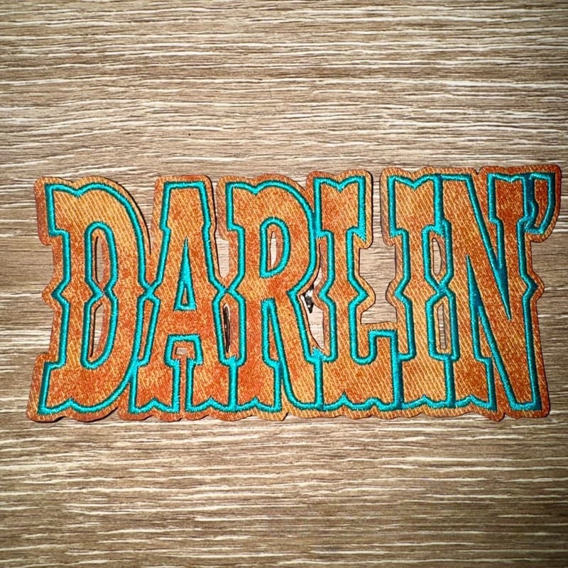 On A Whim Hats Darlin' Leather Iron-On Patch