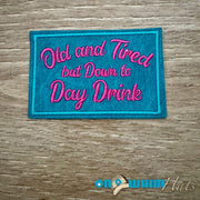 On A Whim Hats Day Drink Leather Iron-On Patch
