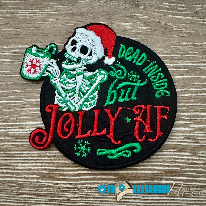 On A Whim Hats Dead Inside Christmas Iron-On Patch