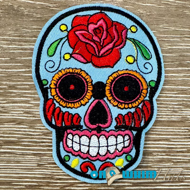 On A Whim Hats Decorative Skull Iron-On Patch