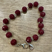 On A Whim Hats Deep Red Sparkly Hat Chain