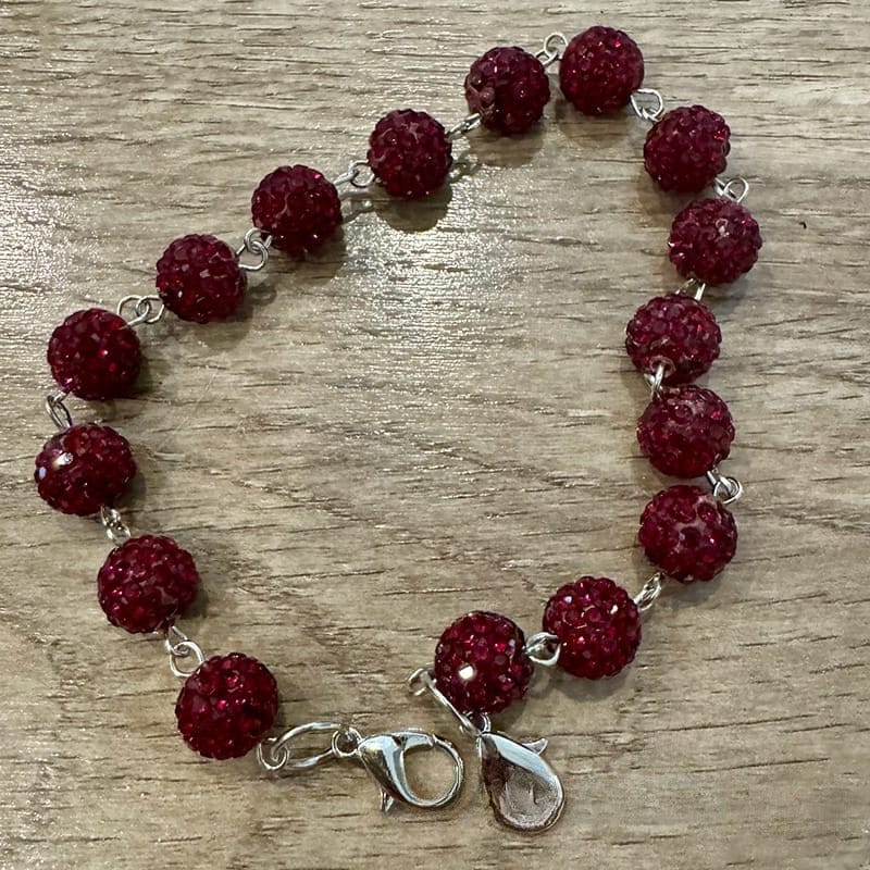 On A Whim Hats Deep Red Sparkly Hat Chain