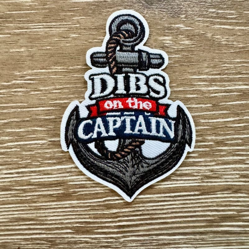 On A Whim Hats Dibs on the Captain Iron-On Patch