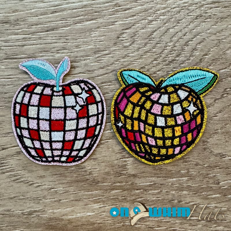On A Whim Hats Disco Fruit Embroidered Iron-On Patch