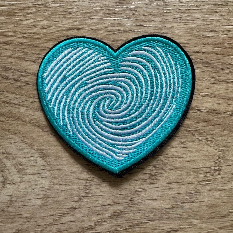 On A Whim Hats DNA Heart Iron-On Patch