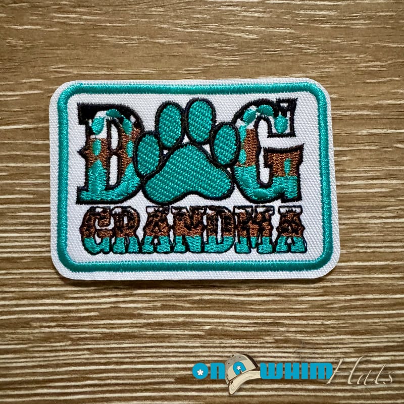 On A Whim Hats Dog Grandma Iron-On Patch