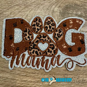 On A Whim Hats Dog Mama Brown Iron-On Patch