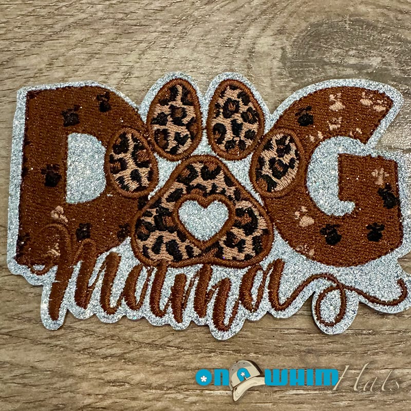 On A Whim Hats Dog Mama Brown Iron-On Patch