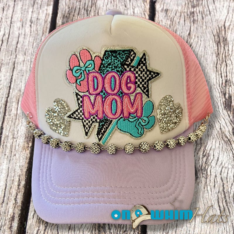 On a whim Hats Dog Mama Handmade Trucker Hat