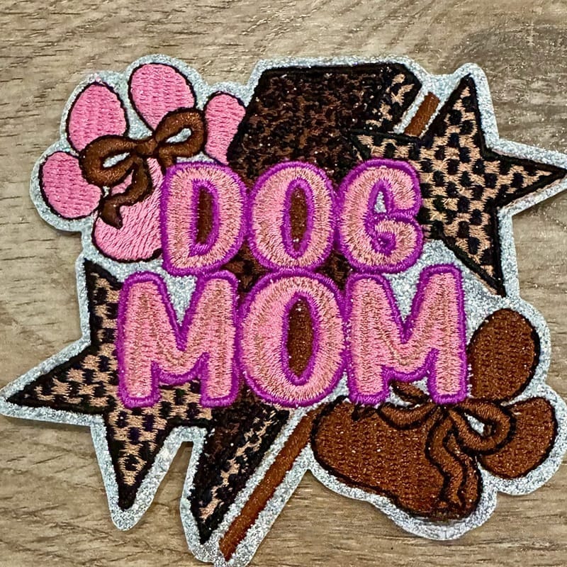On A Whim Hats Dog Mom Fun Iron-On Patch