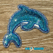 On A Whim Hats Dolphin Sequin Iron-On Patch