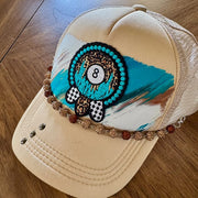 On A Whim Hats Eight Ball Handmade Trucker Hat