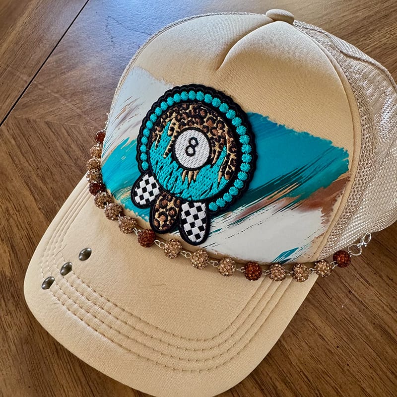 On A Whim Hats Eight Ball Handmade Trucker Hat