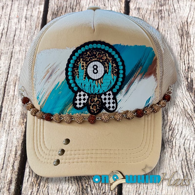 On A Whim Hats Eight Ball Handmade Trucker Hat