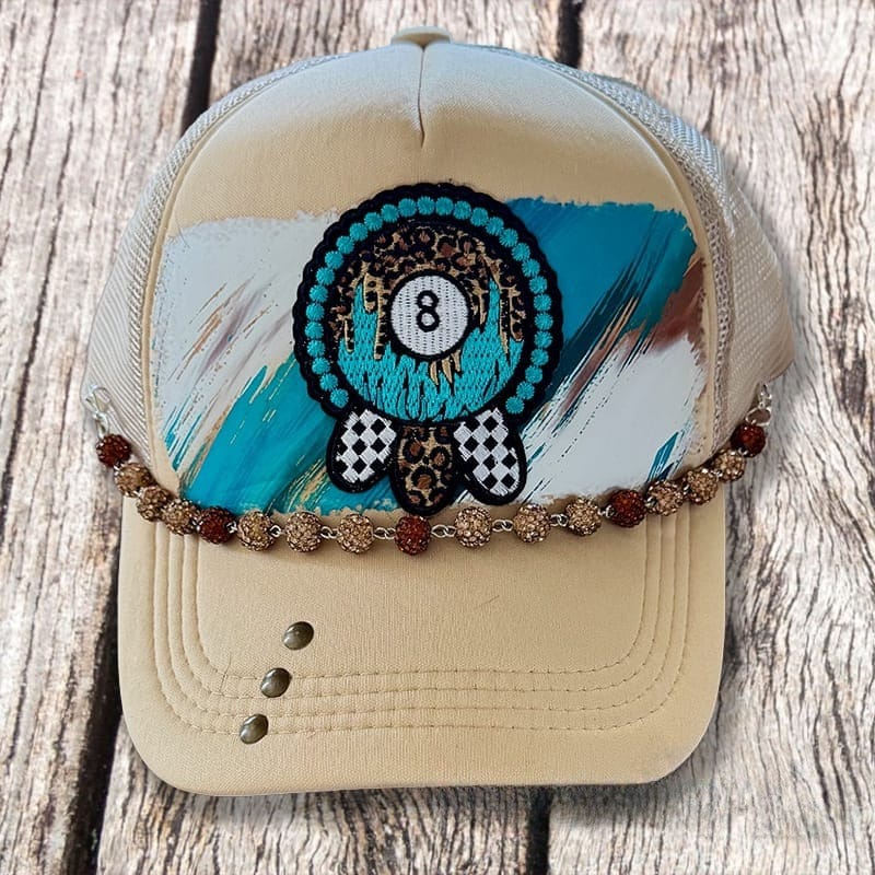 On A Whim Hats Eight Ball Handmade Trucker Hat