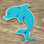 On A Whim Hats Embroidered Dolphin Iron-On Patch