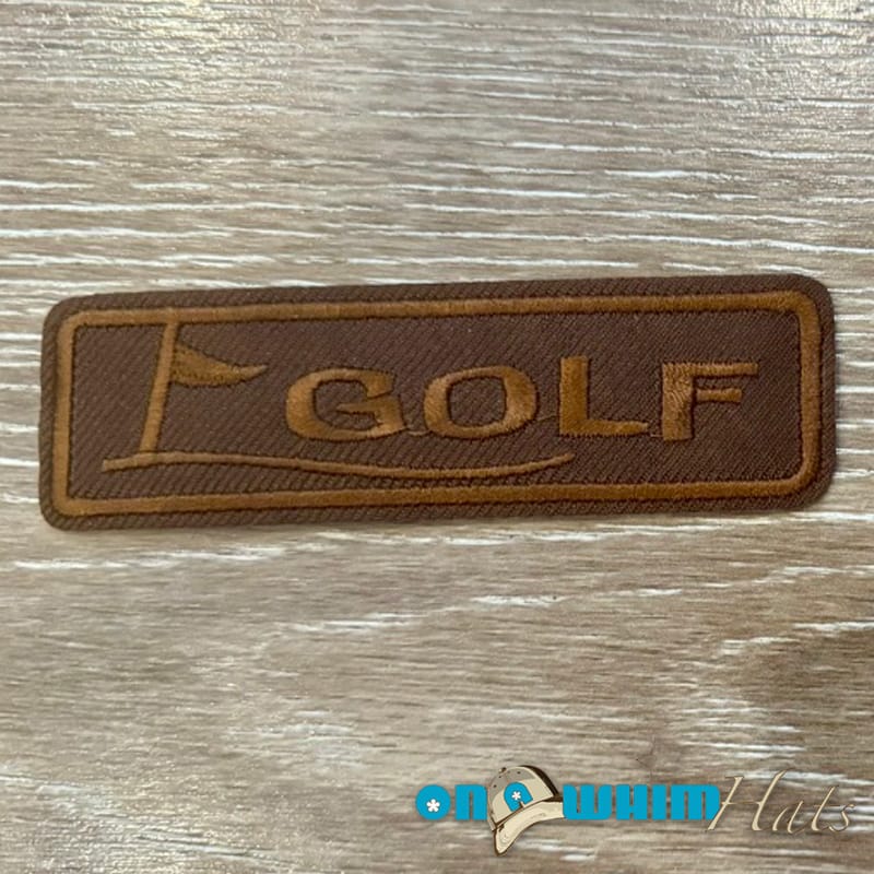 On A Whim Hats Embroidered Golf Iron-On Patch