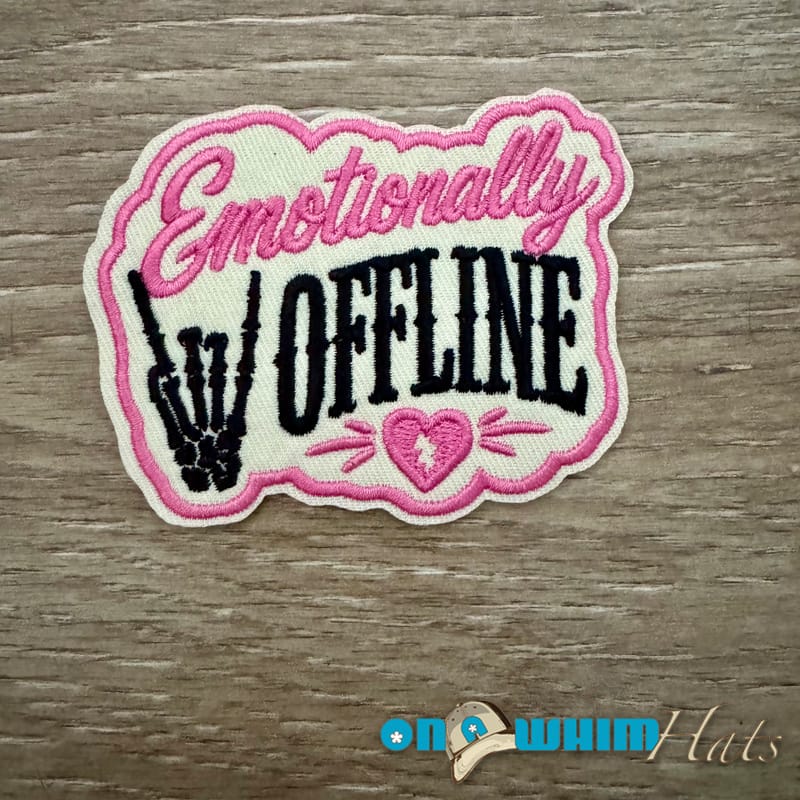 On A Whim Hats Emotionally Offline Iron-On Patch